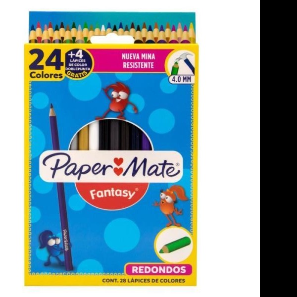 COLORES ESTUCHE C24L RECREOPAPER MATE 0.3MM REDONDO